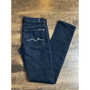 7 For All‎ Mankind Jeans Womens 27 Blue Denim Skinny Slim Stretch Five Pocket